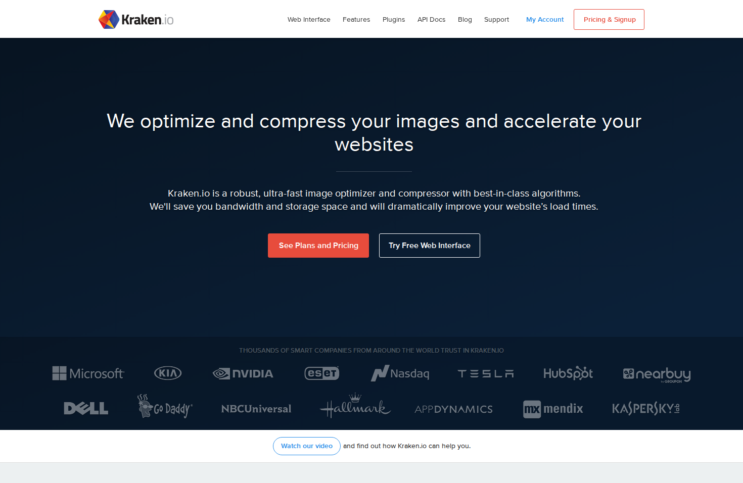 Kraken.io image optimizer interface