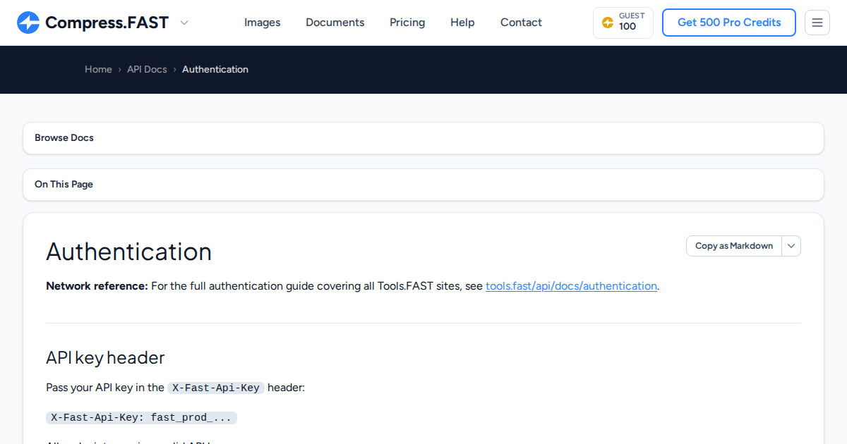 Authentication | Compress.Fast API