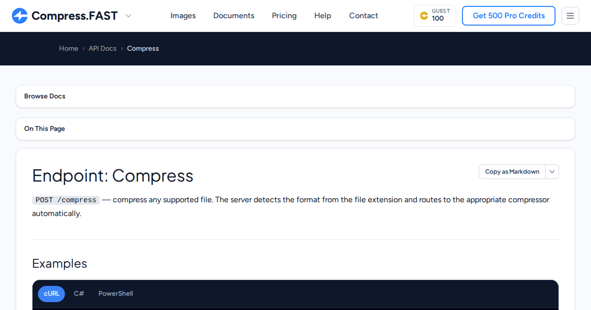 Compressions Api Compress | Compress.Fast API