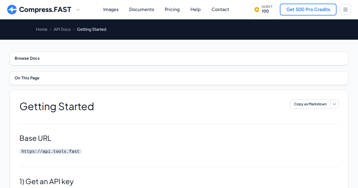 Getting Started | Compress.Fast API