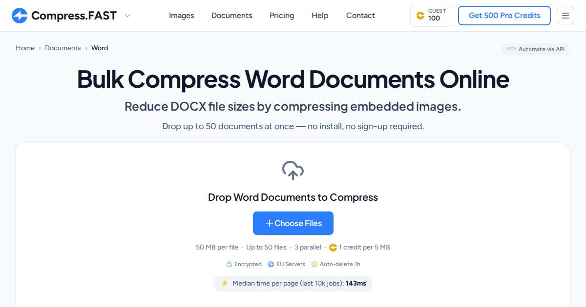 Compression Word Sample Bulk Compress Word Documents Online - Reduce DOCX File Size