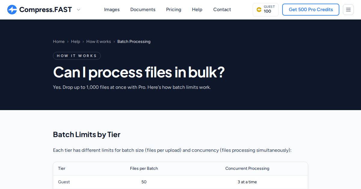 Batch Processing Limits | Help Center