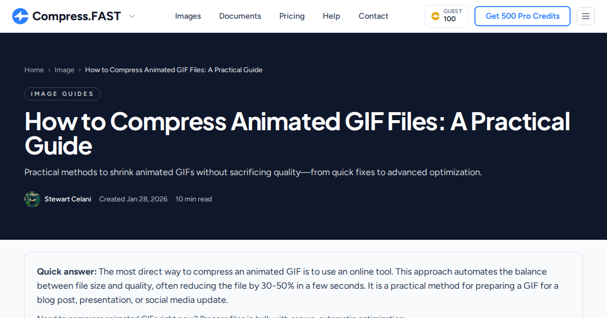 How to Compress Animated GIF Files: A Practical Guide