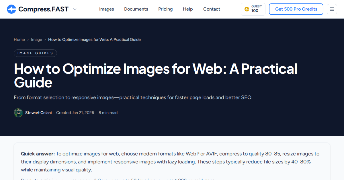 How to Optimize Images for Web: A Practical Guide
